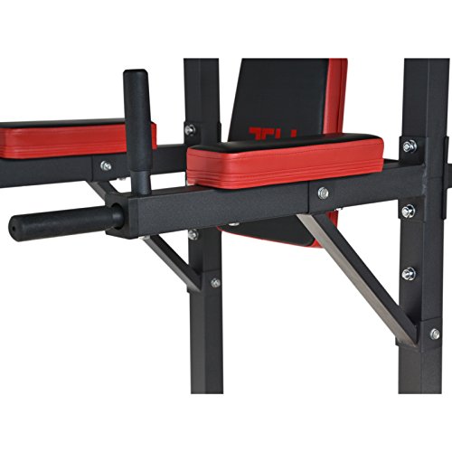 TrainHard Dip Station Beinhebe Kniehebe Bauchtrainer mit Klimmzugstange - 9