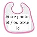 Price comparison product image Bavoir bébé rose personnalisable avec votre photo.
