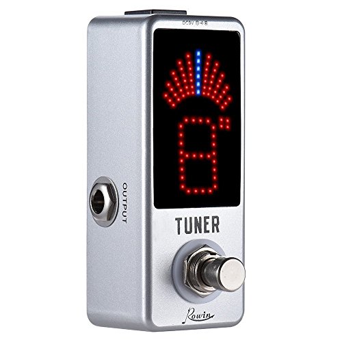 Rowin Tuner Guitar Pedal de Afinador Cromático de la Guitarra Eléctrica ± 0.1 Centavo True Bypass