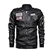 Produktbild Zolimx Casual Herren Marken Lederjacke Leder Herrenjacke Cool Vintage Slim Fit Jacke Herren Winter Lederjacke Biker Motorrad Reißverschluss Langarm Mantel Top Blusen