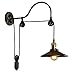 Produktbild NIUYAO Wandleuchten Wandlampe Mit Metallschatten Innenbeleuchtung Style Schwanenhals Retro Industrie Verstellbar-Schwarz
