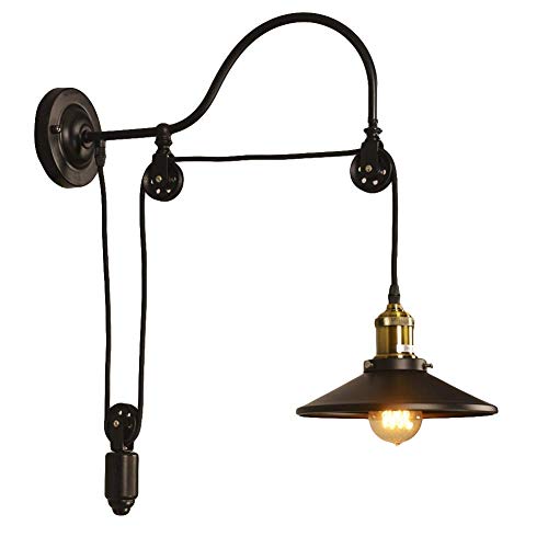 Preisvergleich Produktbild NIUYAO Wandleuchten Wandlampe Mit Metallschatten Innenbeleuchtung Style Schwanenhals Retro Industrie Verstellbar-Schwarz