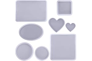 GOBESTY Moldes de resina de silicona, 6 piezas grandes modelos moldes de resina epoxi cuadrado redondo moldes de fundición de joyas de silicona moldes de montaña para fabricación de joyas artesanías de