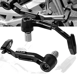 R D Motorcycle Adjustable Brake Clutch LEVERS Protector Brush Motorcycle PROGUARD System Guard CNC Lever Protector Guard (Black).