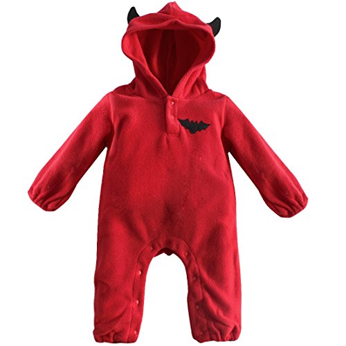 iEFiEL Baby Girls Winter Halloween Romper Jumpsuit Costume Outfit Red 6-9 Months