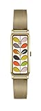 Orla Kiely Damen Datum klassisch Quarz Uhr mit Edelstahl Armband OK4034