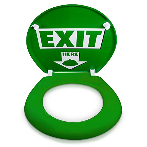 Premium WC Sitz mit Absenkautomatik – „Exit Here“ Design – Toilettendeckel aus Duroplast inkl. Montagesatz – VENKON - 6