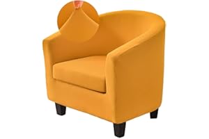 WWQQKJ Stretch-Bezug for Chesterfield-Sessel for 1 Sitzer, 2-teilig, einfarbig, rutschfest, for Cocktailsessel mit Sitzbezug for Bar, Wohnzimmer, Schlafzimmer, Club(ORO)