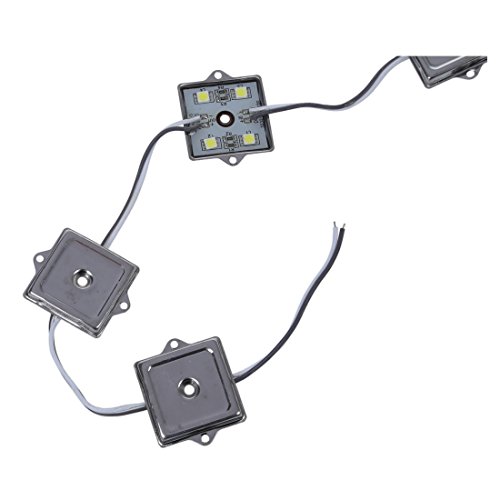 SODIAL(R) 20st 5050 SMD 4-LED Module Weiss Wasserdicht Module 12V - 4