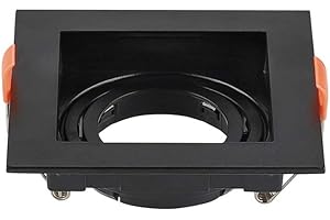 V-TAC VT-933-B - Soporte para foco LED empotrable cuadrado GU10 negro, dimensiones (exterior): 102 x 102 x 42 mm, tamaño de montaje del agujero: 95 x 95 mm