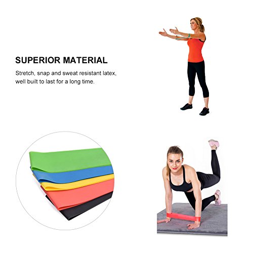 RUNACC Fitnessband Set Latex Gymnastikbänder Widerstandsbänder für Krafttraining, Bodybuilding, Powerlifting & Fitness - 4