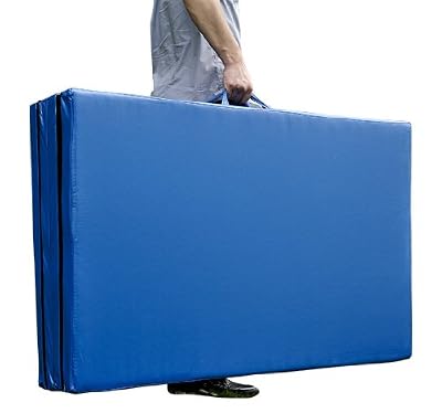 HOMCOM Tapis de sol gymnastique natte de gym matelas fitness pliable portable 8 pied bleu 30
