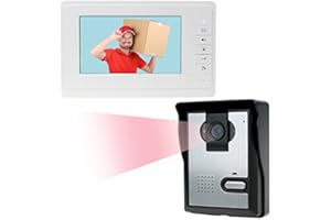 LIBO SMART HOME LIBO 7 Pulgadas con Cable casa Video intercomunicador de Puerta Timbre IR visión Nocturna 25 Tonos IP54 Impermeable para Sistema de Puerta de Entrada de Cerradura