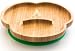 Baby Toddler Divider Plate, Suction Stay Put Feeding Plate, Natural Bamboo (Green)