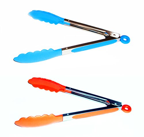 KÜCHENZANGE 27cm ORANGE Edelstahl Servierzange Salatzange Zange Kochzange H - 3