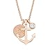 Produktbild s.Oliver Damen-Kette 45 cm mit Anker-Anhänger, Silber-rosévergoldet Zirkonia weiß