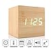 Produktbild Multifunktionale Sound Touch Aktivierte Batterie / USB Hölzerne LED Uhr Cubic Digital Elektronische Alarm Licht Einstellbare Thermometer Timer Kalender Display