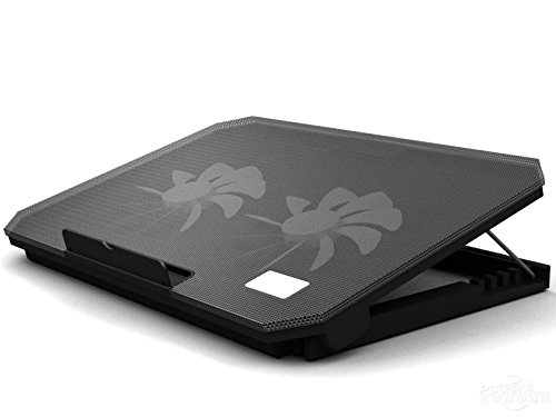 LS Premium Notebook Kühler LS200C | Laptop Cooling Pad Ständer| 2x Lüfter / 140mm Fan | mit 2 x USB HUB und blaue LED | 10″-15″ Zoll - 2