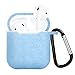 Produktbild Wanshop Kompatibel für AirPods Schutzhüllen-Silikonhülle mit Karabiner Perfekte Passform,Kratzfest, Soft Skin Silikon-Schutz-Hülle für Apple AirPods Case (Blau)