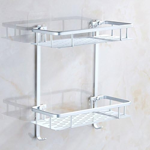Charmi Ngwater Wall Mounted Shower Shelf Shower Caddy 2 Tier Shower Caddy With 2 Hook – Aluminium