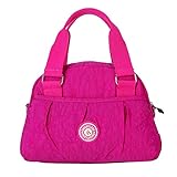 LAIDAYE Qualität Frauen Nylon Handtasche Mode Cross Body Bag Casual Messenger Bags Umhängetaschen,Rosepurple-OneSize