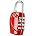 Produktbild TRIXES 4-stelliges TSA-Vorhängeschloss Zahlenschloss für Gepäck, Koffer, Tasche - rot