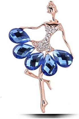 YOOQI Brooch Crystal Ballet Angel Girl Rhinestone Decoration Pin For Sweater Coat Dress,Gold,7Cm