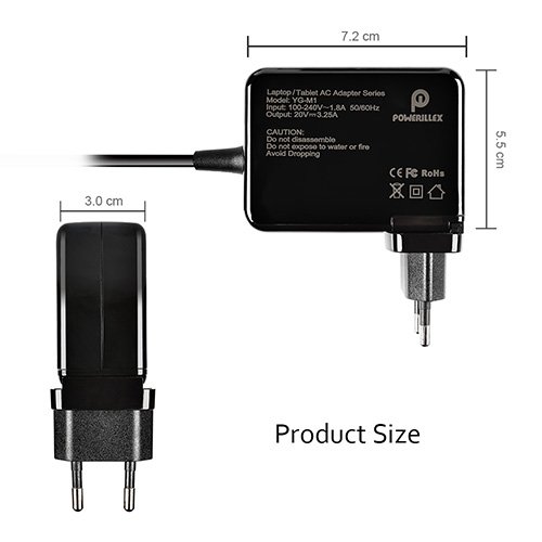 Laptop Ladegerät, POWERILLEX Lenovo 65W AC Laptop Power Adapter 20V 3.25A für Lenovo Miix 700, Yoga 3 Pro 3 11 Yoga und Yoga 900 Ultrabook Laptop mit 4,9 FT Kabel - 2