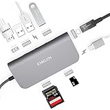 USB C Hub ENKLEN (8-IN-1) mit USB-C Ladeanschluss, HDMI 4K Port, Gigabit Ethernet Port, 3 USB 3.0 Ports, Micro SD/SD Kartenleser für MacBook Air, MacBook Pro, Mac Mini, Google Chromebook usw.