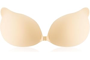 Vtelor Sticky Bra Backless Invisible Stick on Bra Push up Strapless Women's Adhesive Bras Ladies Invisible Strapless Bras Push up Lift & Enhance Cleavage for Backless Dresses, Wedding, Party