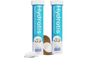 HYDRATIS - Pastilles Hydratation Electrolytes - Nois de Coco - Améliore l'Hydratation et Favorise l'Énergie - Formule Isotonique - Sport, Récupération, Bien-être - 2 tubes (40 Pastilles)