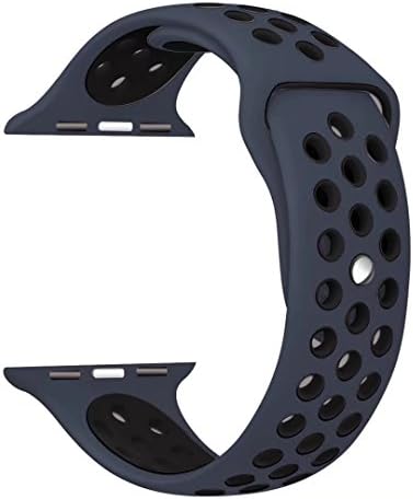 Noya Apple Watch Band Nike+ Series 1 Series 2 Series 3, Soft Silicone Replacement Sport Wristband Wrist Strap for iWatch Nike Sport Band M/L (38mm, Obsidian|Black)