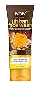 WOW Skin Science Ubtan Face Wash with Chickpea Flour, Turmeric, Saffron, Almond Extract, Rose Water & Sandalwood Oil - No Sulphate, Parabens, Silicones & Color (100mL)