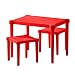 Produktbild IKEA UTTER Kindertisch mit 2 Hockern; in rot; für drinnen und draußen
