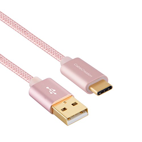 CableCreation USB-Kabel 48,7 cm geflochten Typ C (USB-C) auf Standard USB-A-Kabel für Nexus 5X/6P, OnePlus, LG G5, das neue MacBook 12 Zoll (30,5 cm), Google ChromeBook Pixel, Lumia 950/950 XL usw, Rosa goldfarben [56 K Ohm Widerstand] - 3