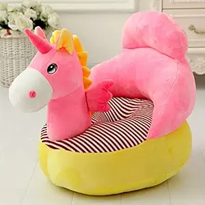 PWI Unicorn Shape Baby Soft Plush Cushion Baby Sofa Seat or Rocking Chair for Kids (Use for Baby 0-2 Years)-Multicolour_Cotton)