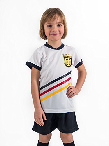 Fußball Trikotset Trikot Kinder 4 Sterne Deutschland WUNSCHNAME Nummer Geschenk Größe 98-170 T-Shirt Weltmeister 2014 Fanartikel EM 2016 (152)