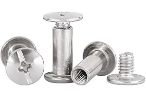 Leliafleury M4*4 Chicago Binding Screws 20Pcs Stainless Steel Phillips Screws Flat Cross Head Metal Rivets Chicago Screw Posts for Craft Collar Purse Belt Handbags