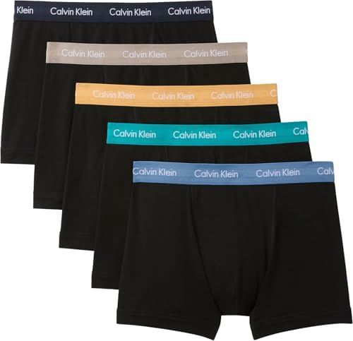 Calvin Klein Uomo Pantaloncini Boxer Confezione da 5 Trunks Intimo, Nero (Black Bodies with Driftwood/Moonli), L