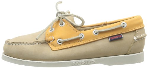 Sebago Womens Spinnaker Boat Shoes B500030 Taupe/Orange 3 UK, 35.5 EU