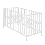 kinderbett 70x140 buche natur Höhe: 75,0 cm roba Kinderbett \'Cosi\', 60x120 cm, Babybett Buche Massivholz weiß, Gitterbett 3-fach höhenverstellbar