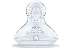 MAPA NUK 10124015 First Choice+ - Tettarella anticolica per biberon, in silicone, forma ortodontica, per bambini da 0 a 6 mesi, set da 2
