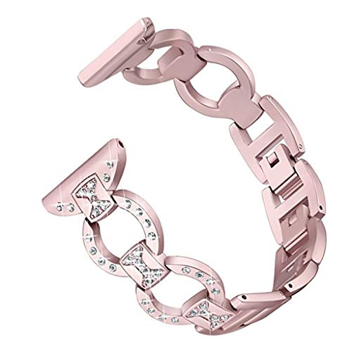 Preisvergleich Produktbild HappySDH Luxuriöse gewebte Ersatz-Zubehör-Armbänder Uhrenarmband kompatibel mit Fitbit Versa Lite (roségold)