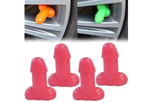 EHOTER 4PCS Funny Valve Stem Caps Penis Valve Stem Caps Universal Car Penis Tire Caps Luminous Penis Shaped Valve Caps (Pink)