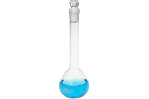 ALWSCI 2 Pezzi 50 mL Matraccio Volumetrico Matracci Tarati da Laboratorio con Tappo in Vetro, Vetro Borosilicato 3.3, Classe A, Matraccio Graduato per Laboratorio