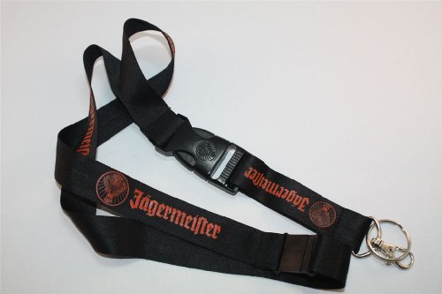 Preisvergleich Produktbild schwarzes Jägermeister Schlüsselband Black Edition Kunststoff Karabiner Lanyard Schlüsselanhänger