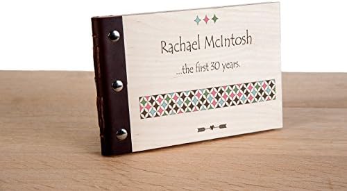 30th Birthday Personalised Wood Bound Photo Album, Memories, Guest Book, Leather Bound, Scrap Book