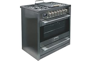 Kaiser HGE 93505 R Gas Elektro Standherd 90cm/ Range Cooker/ 115L / Herd mit Gas Kochfeld/ 4,5 Kw WOK/Elektro Backofen /8 Funktionen/Selbstreinigung/Drehspieß/Erdgas/Flüssiggas/NEUHEIT 2019