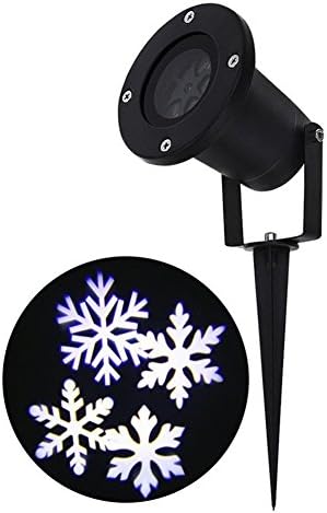 Christmas LED Projector, Outdoor Indoor Lights with 180 Degree Rotating, IP44 Waterproof Landscape Lights with Snowflake for Xmas, Parties, Garden, Wall Decorations(Warm White)