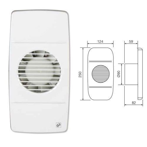 Soler&Palau Sistemas De Ventilacion Slu Edm-80-L - Extractor baño axial 80m3/h rect bl edm 80-l s&p